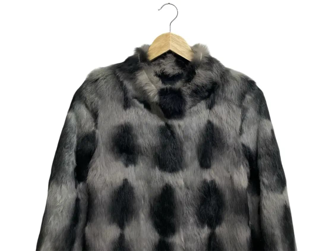 MU 토끼털 100% 패턴 퍼코트 S 상품이미지2