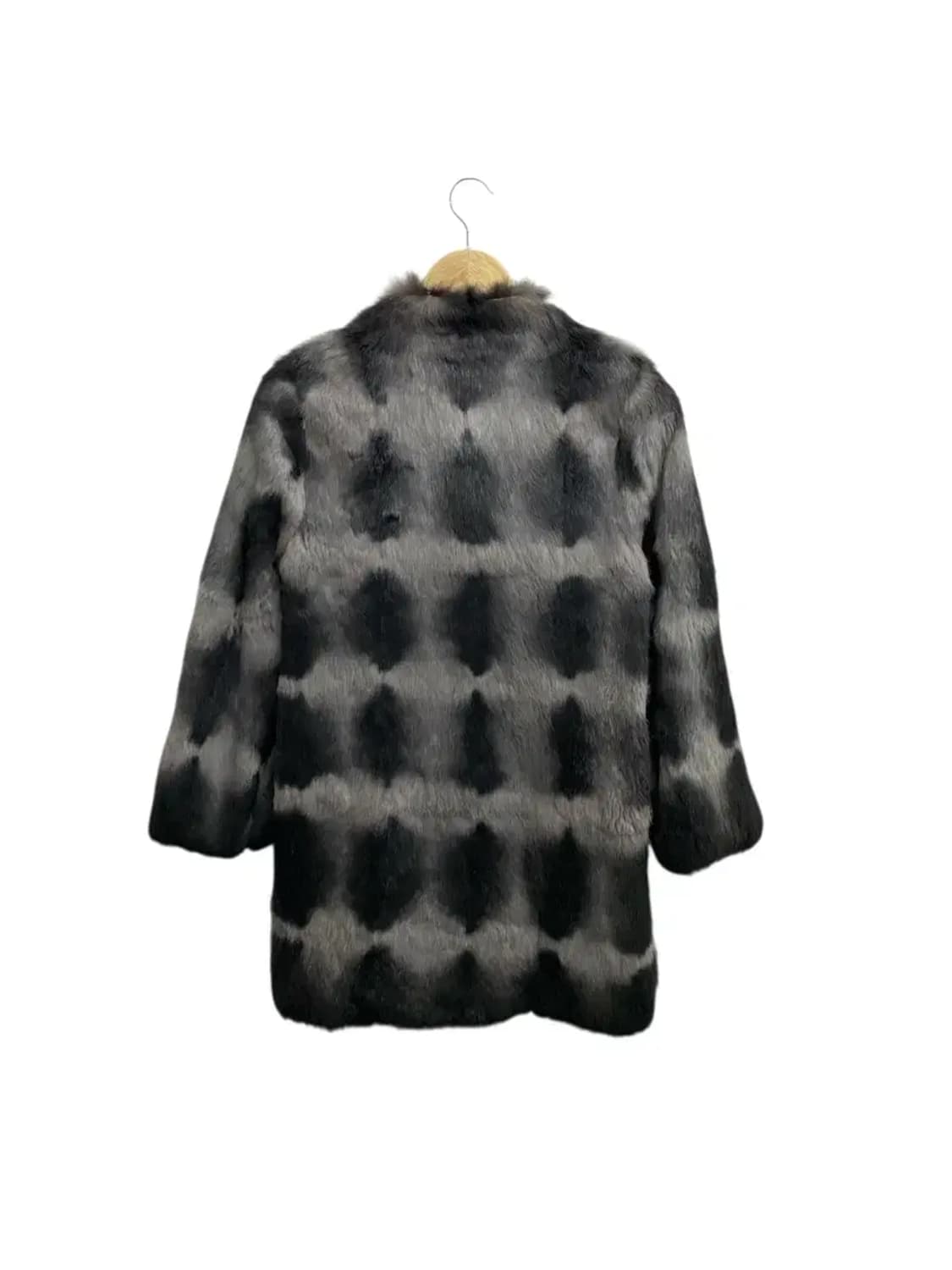 MU 토끼털 100% 패턴 퍼코트 S 상품이미지3