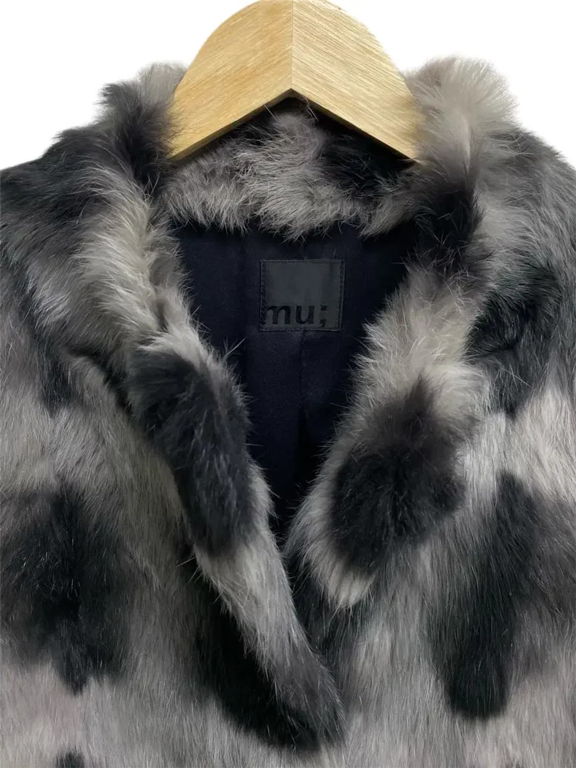 MU 토끼털 100% 패턴 퍼코트 S 상품이미지4