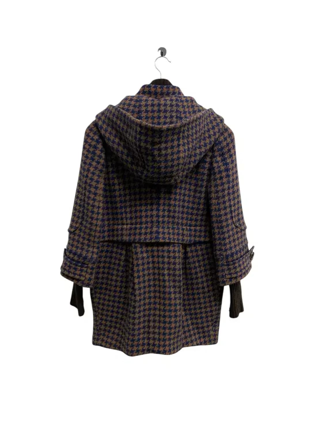 ENC 니트안감 하운드 체크 울 후드코트 S 상품이미지3