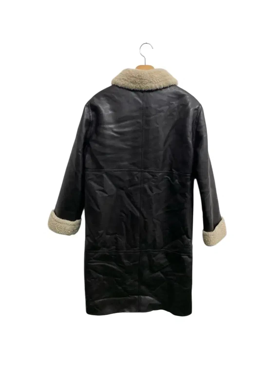 수앤준 레더 카라퍼 롱 코트 free 상품이미지3