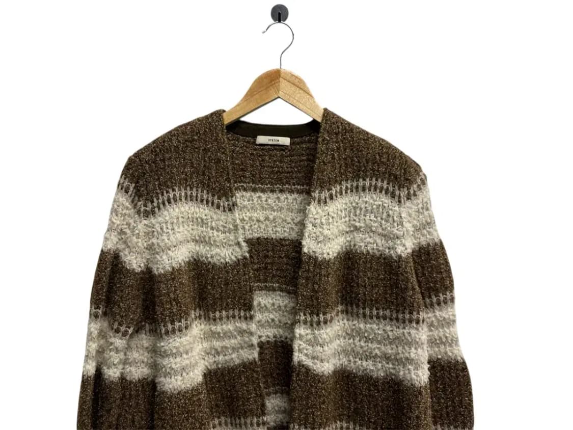 시스템 줄무늬 오픈 울 가디건 Free 상품이미지2