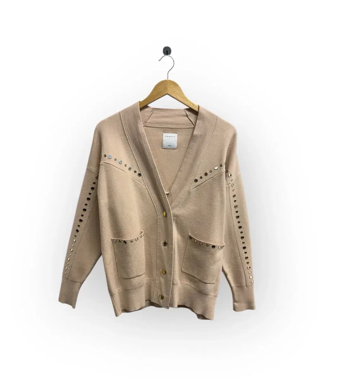 산드로 SANDRO 스터드 포인트 니트 가디건 M 상품이미지1