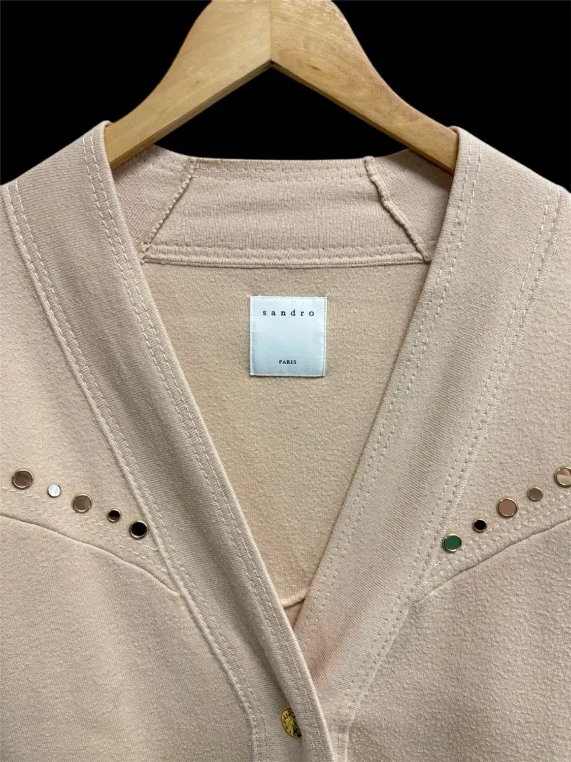 산드로 SANDRO 스터드 포인트 니트 가디건 M 상품이미지2
