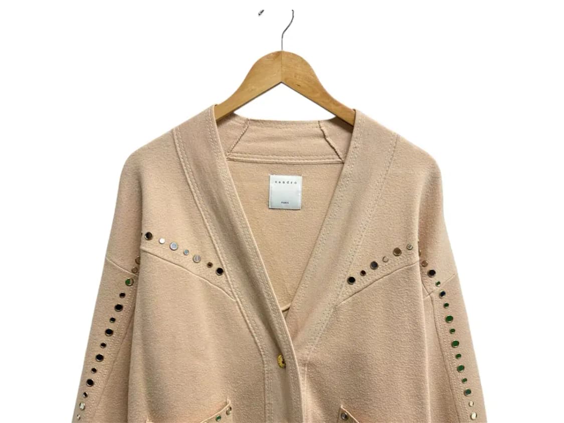 산드로 SANDRO 스터드 포인트 니트 가디건 M 상품이미지3