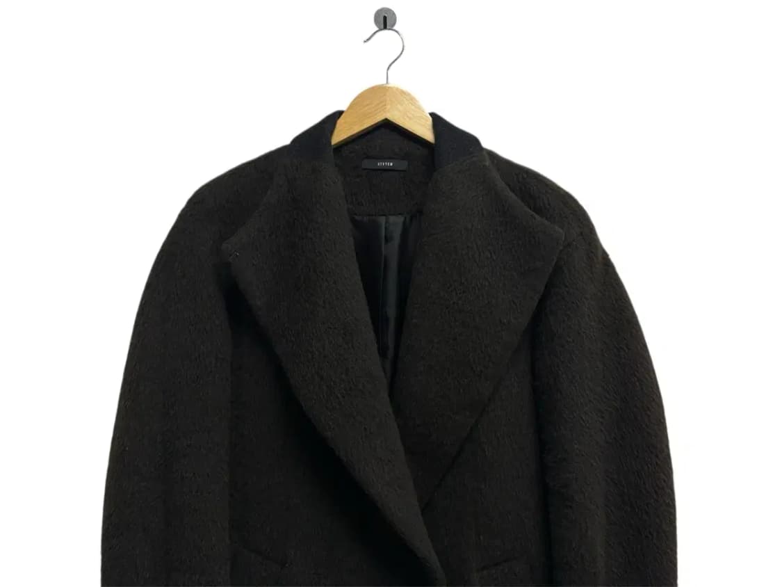 시스템 라마양모 카키 심플코트 M 상품이미지2