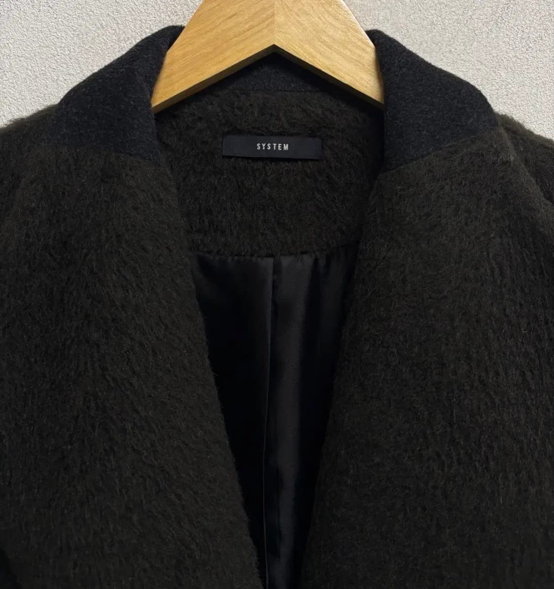 시스템 라마양모 카키 심플코트 M 상품이미지4