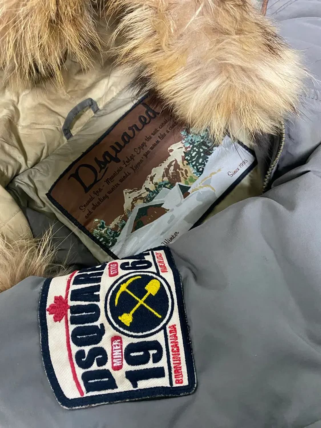 디스퀘어드 라쿤퍼 후드 밀리터리 다운패딩 L 상품이미지4