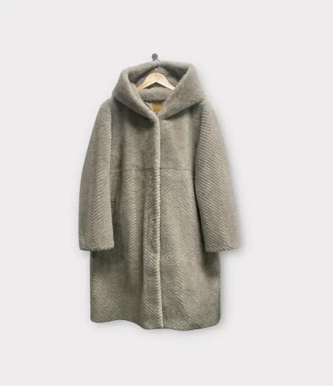 H.캐시미어 후드 밍크 페이크 퍼 롱코트 free 상품이미지1