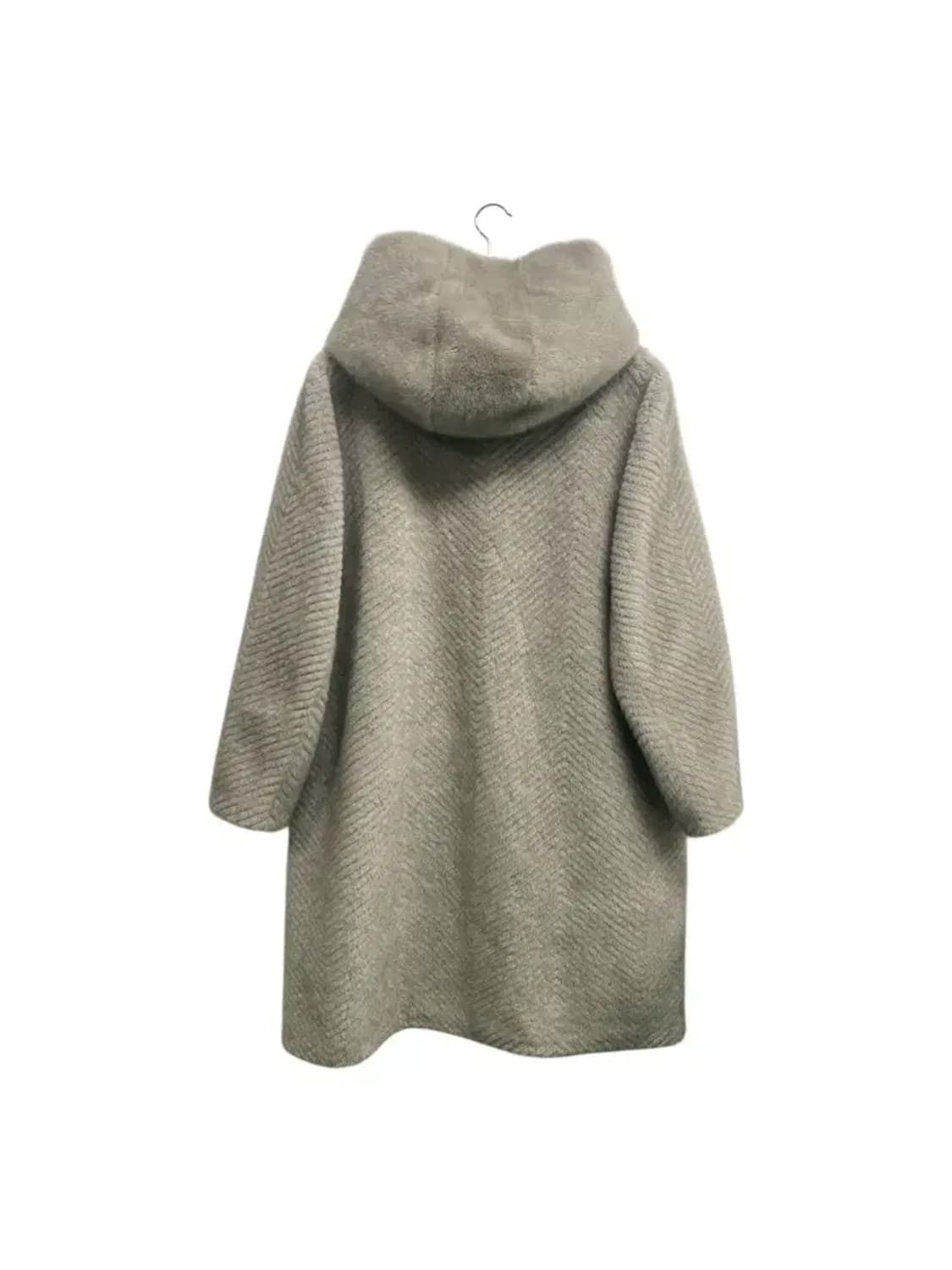 H.캐시미어 후드 밍크 페이크 퍼 롱코트 free 상품이미지3