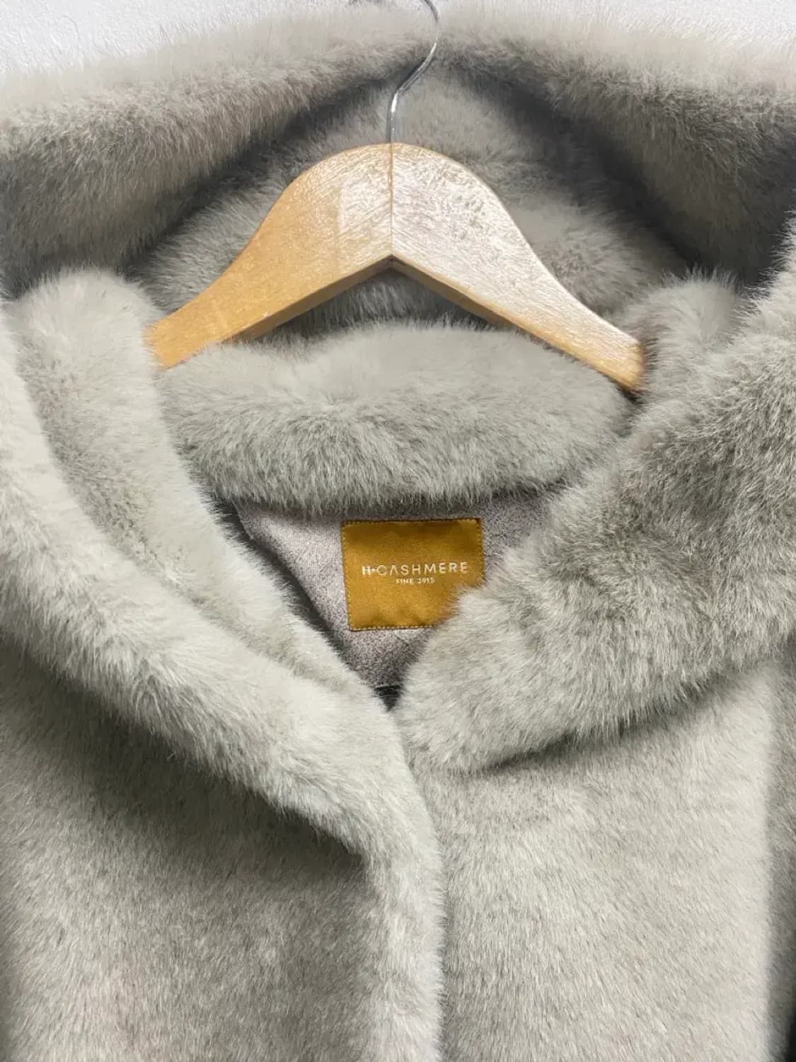 H.캐시미어 후드 밍크 페이크 퍼 롱코트 free 상품이미지4