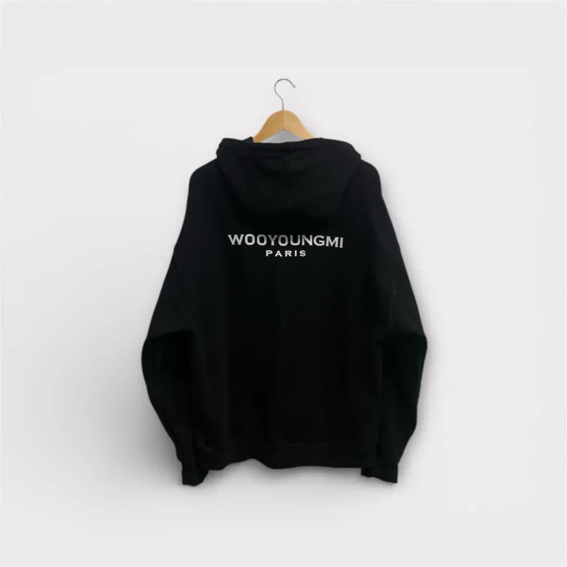 우영미 백로고 후드 스웨트셔츠 블랙 XL 상품이미지1