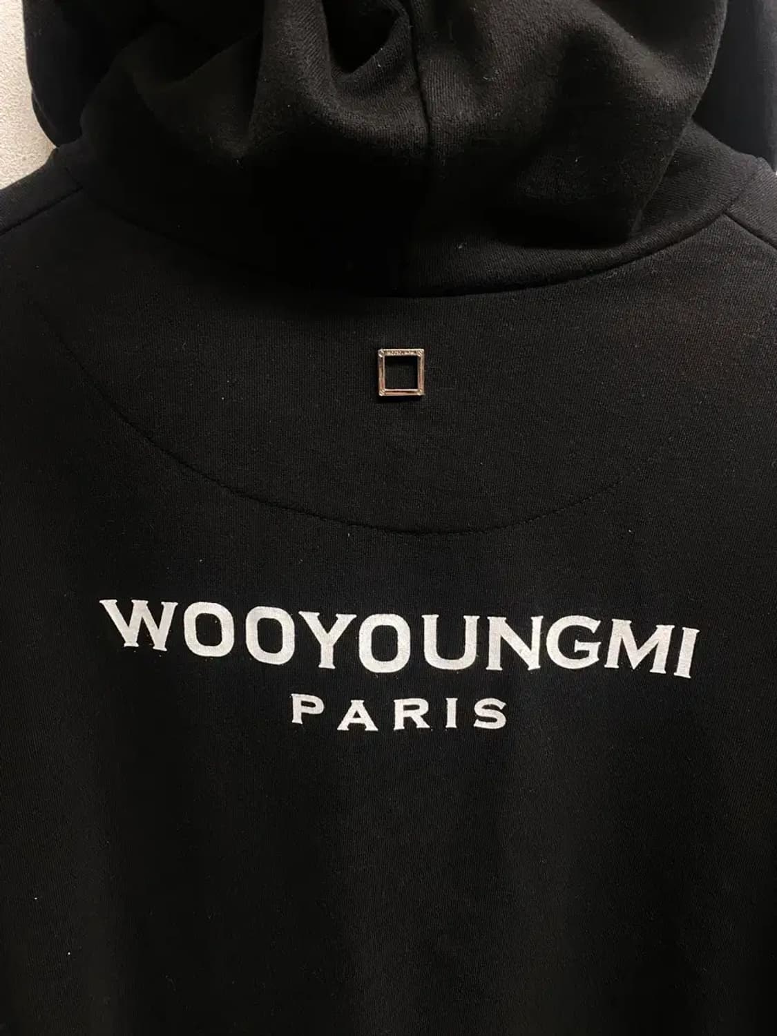 우영미 백로고 후드 스웨트셔츠 블랙 XL 상품이미지3