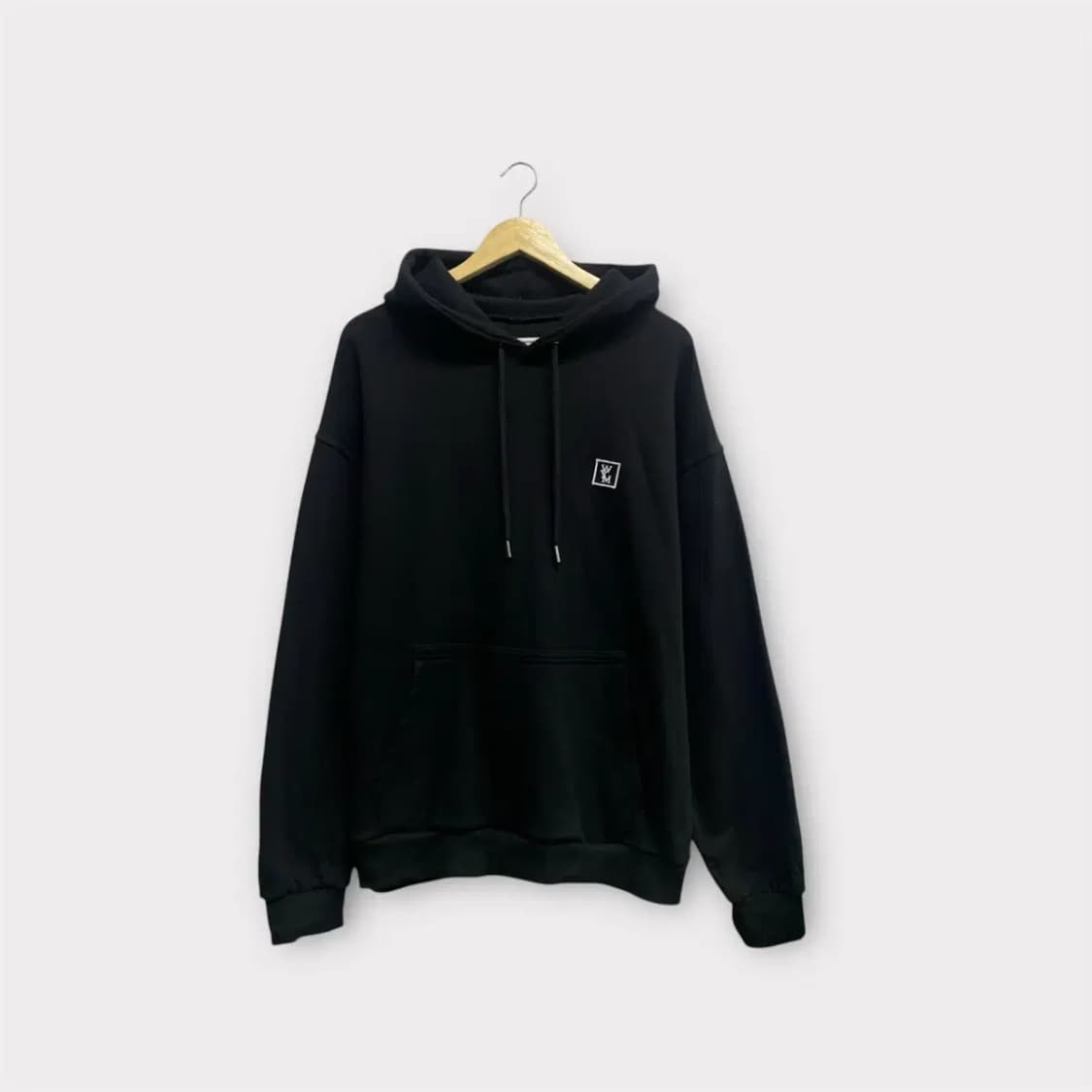 우영미 백로고 후드 스웨트셔츠 블랙 XL 상품이미지4