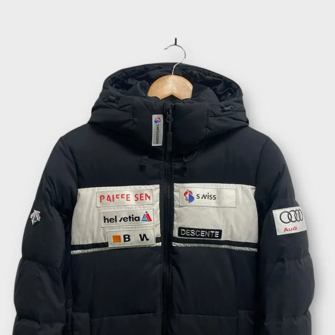 데상트 스위스 스키팀 아우디 오리털 롱패딩 S 상품이미지2
