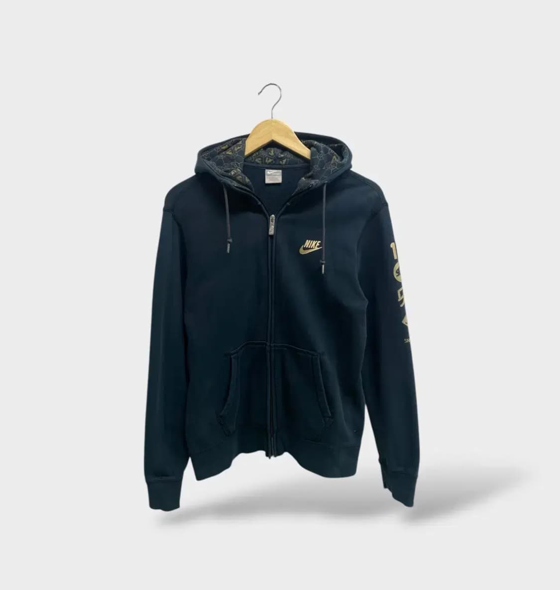 나이키 래빗 프린팅 블랙 후드 집업 L 상품이미지1