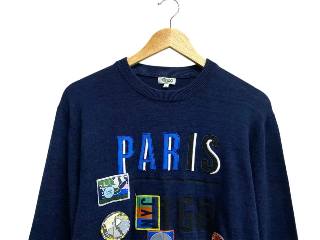 겐조 KENZO 멀티 자수 패치 크루넥 스웨터 L 상품이미지2