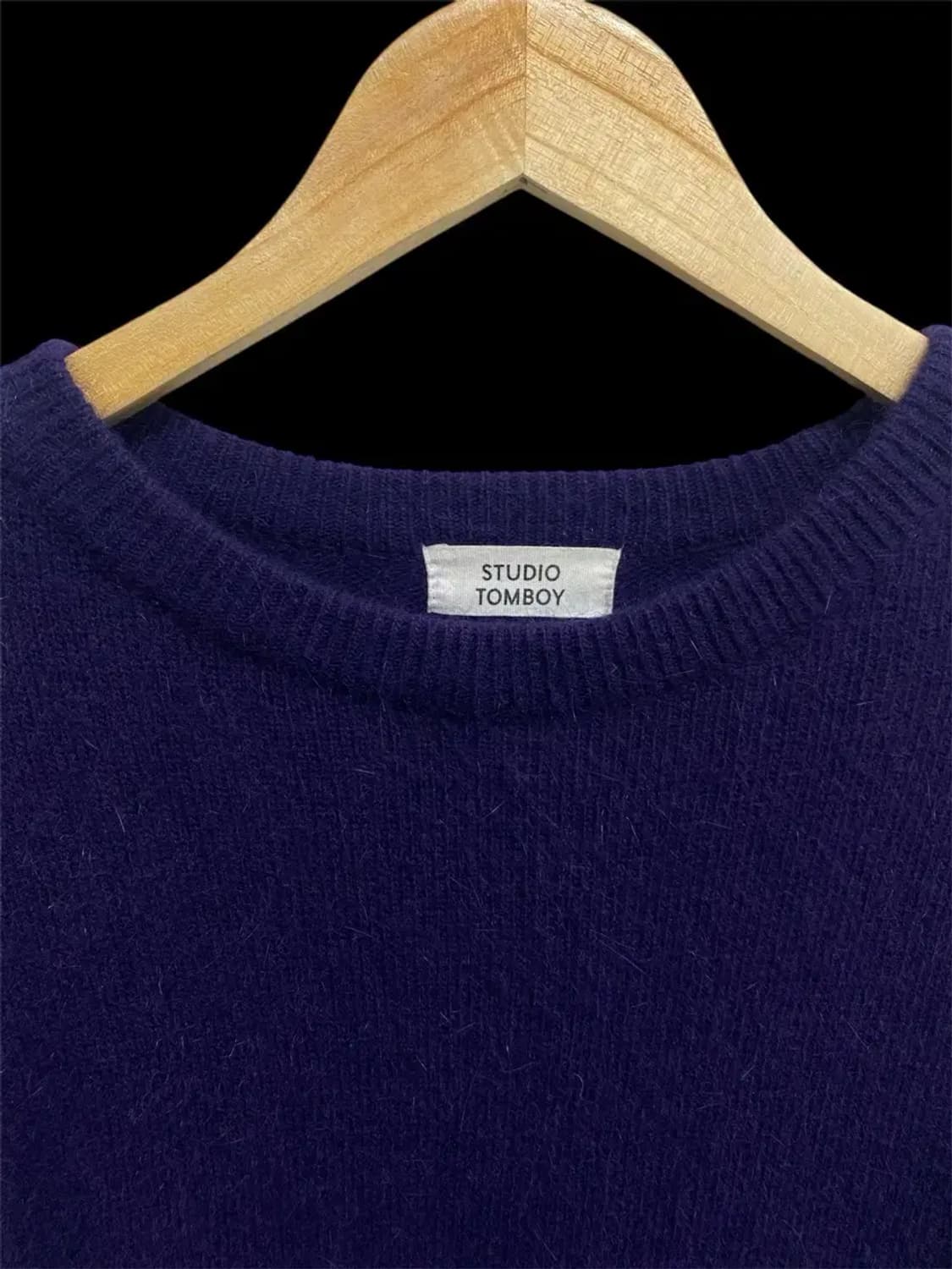 스튜디오톰보이 모 앙고라 니트 네이비 free 상품이미지2