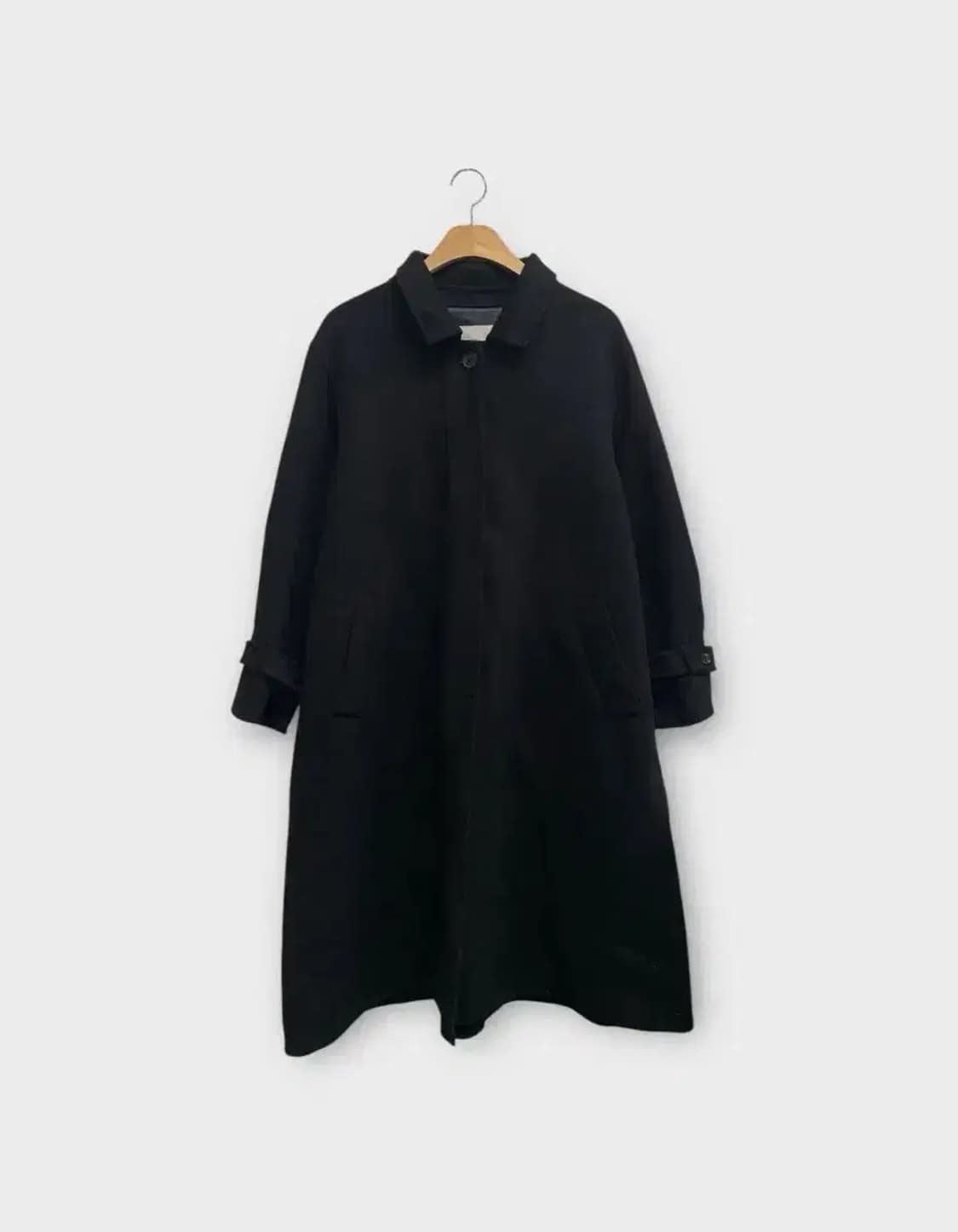 블랙 울혼방 발마칸 코트 S 상품이미지1