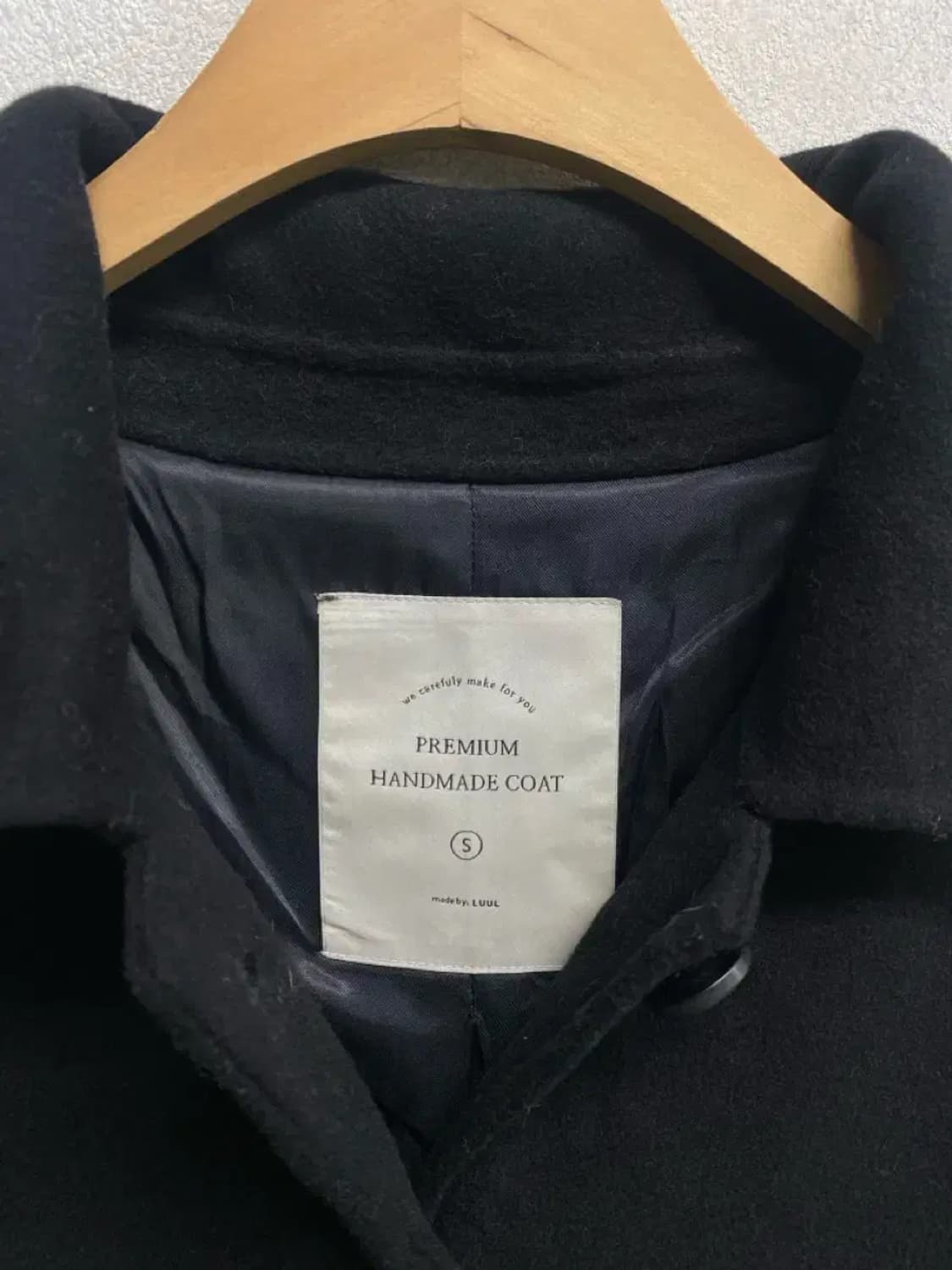 블랙 울혼방 발마칸 코트 S 상품이미지4