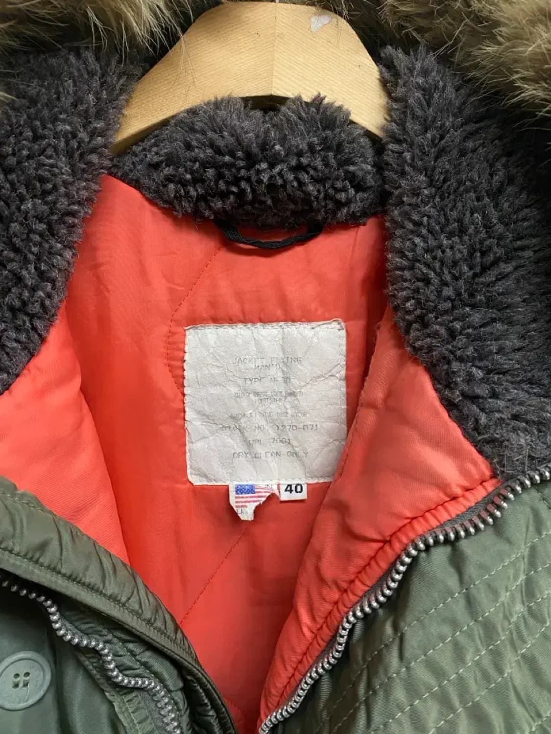 빈티지 야상 패딩 카키 XL 상품이미지5