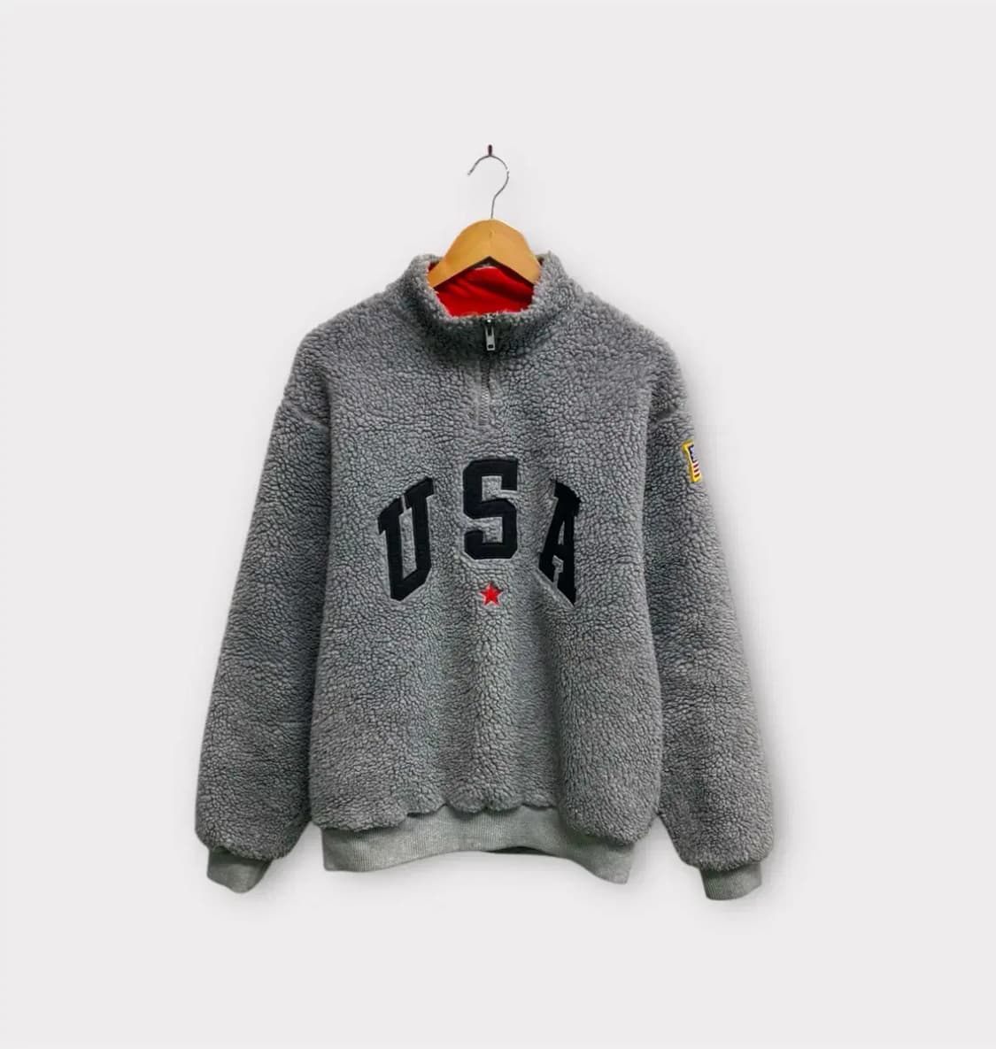 USA 뽀글이 양털 반집업 L 상품이미지1