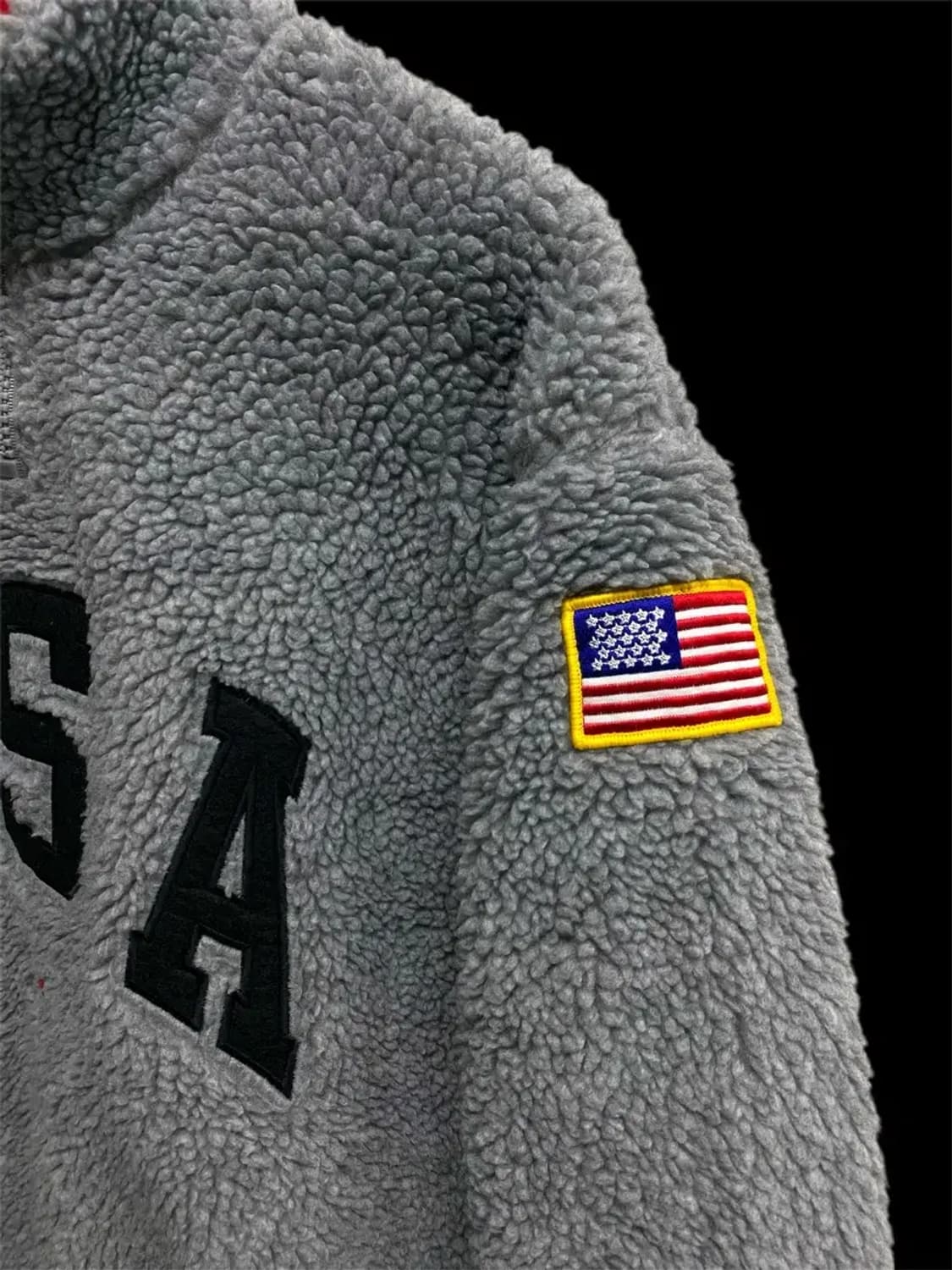 USA 뽀글이 양털 반집업 L 상품이미지2