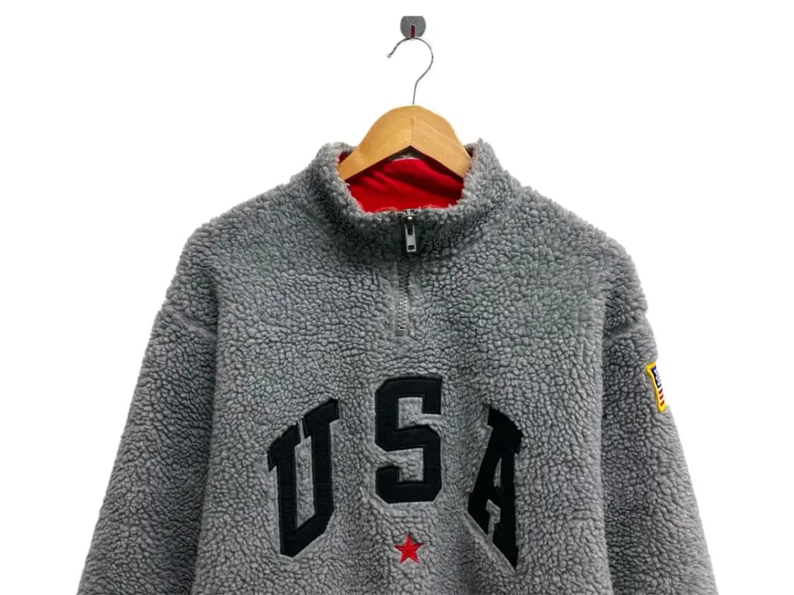 USA 뽀글이 양털 반집업 L 상품이미지3