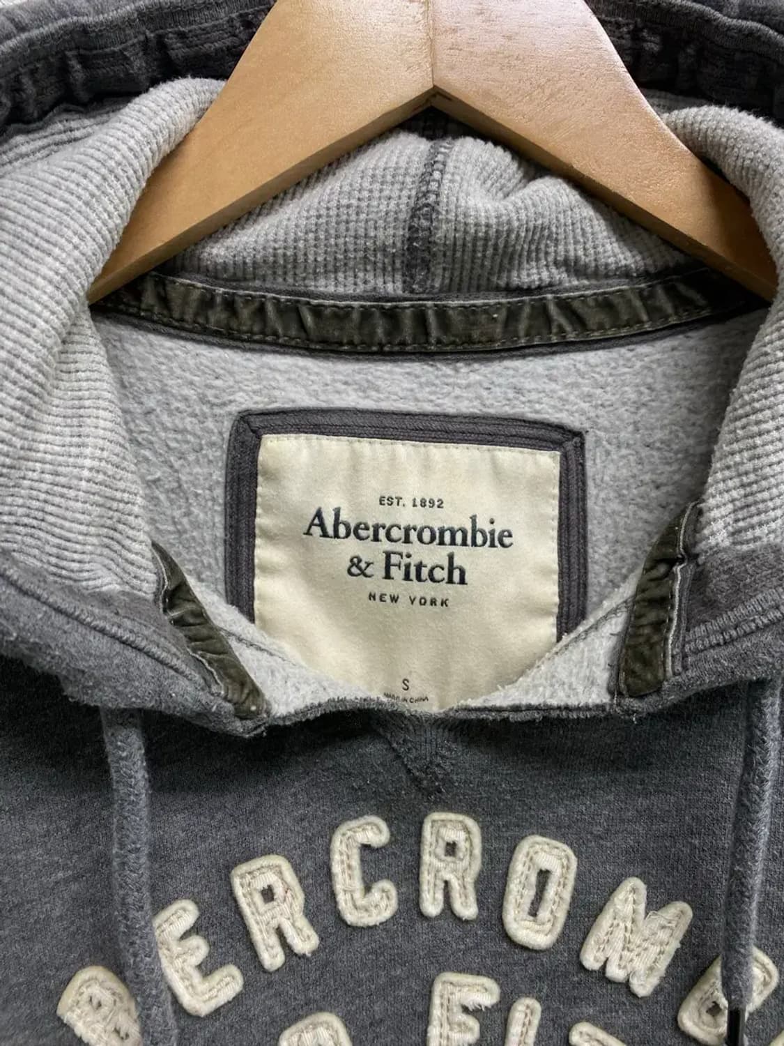 아베크롬비 그레이 기모 후드티 S 상품이미지6