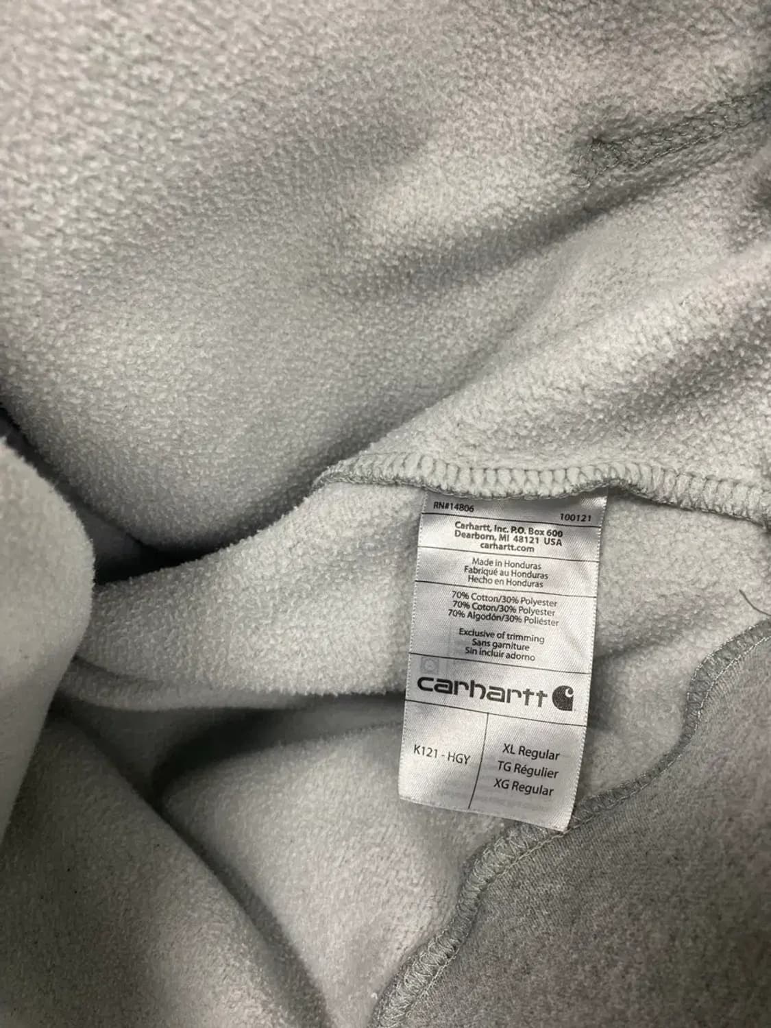 칼하트 그레이 기모 후드티 XL 상품이미지4