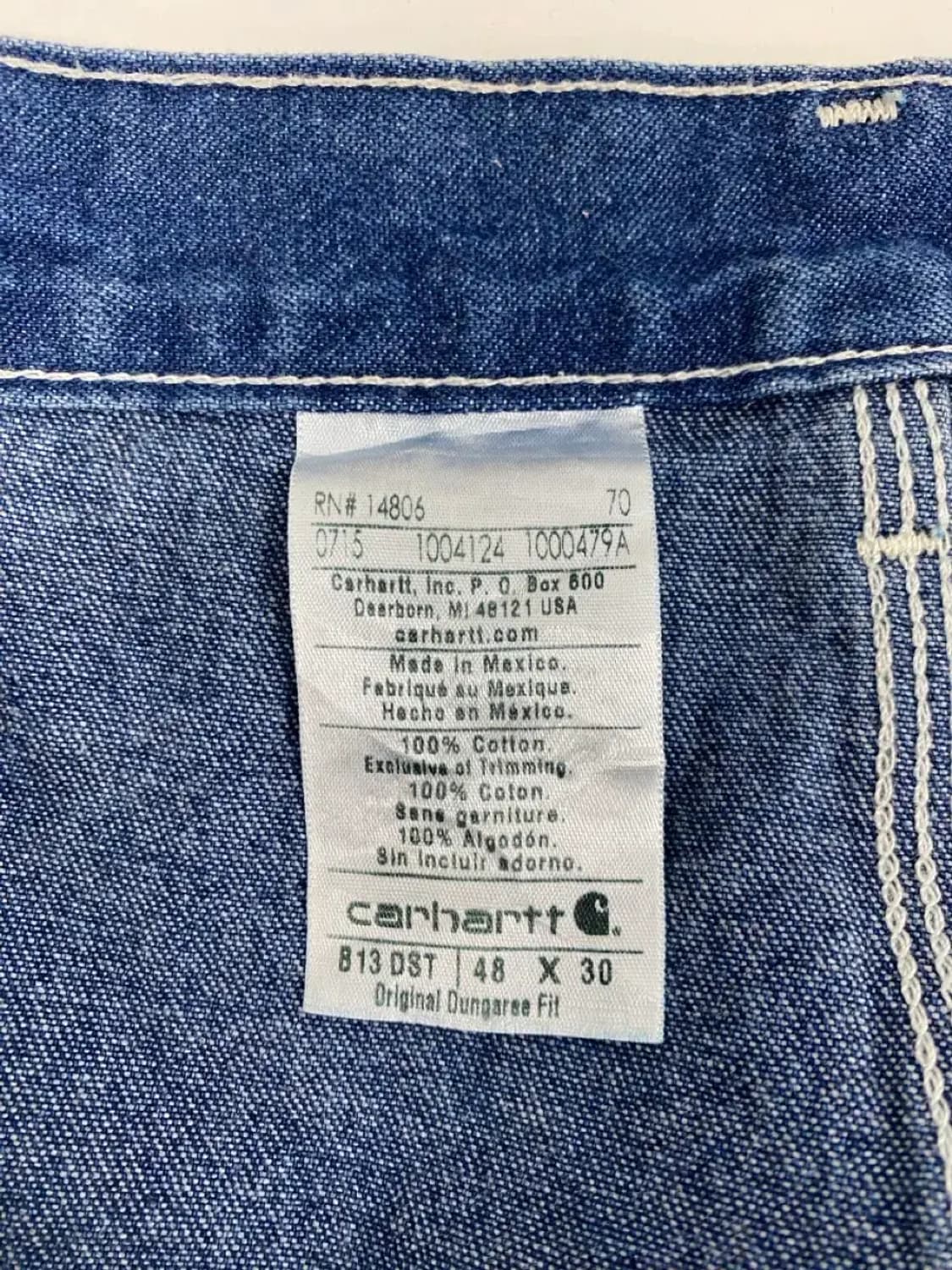 칼하트 Carhartt 카펜터 워크 데님 팬츠-48X30 상품이미지6