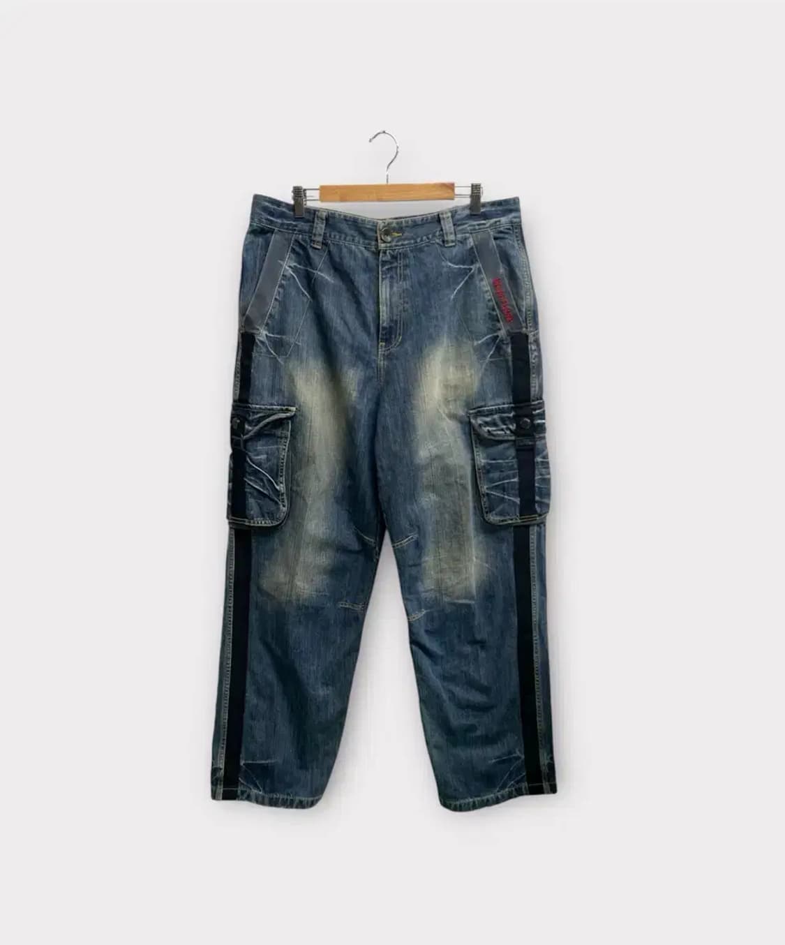 MF 힙합 와이드 데님 카고팬츠  36-37인치 상품이미지1