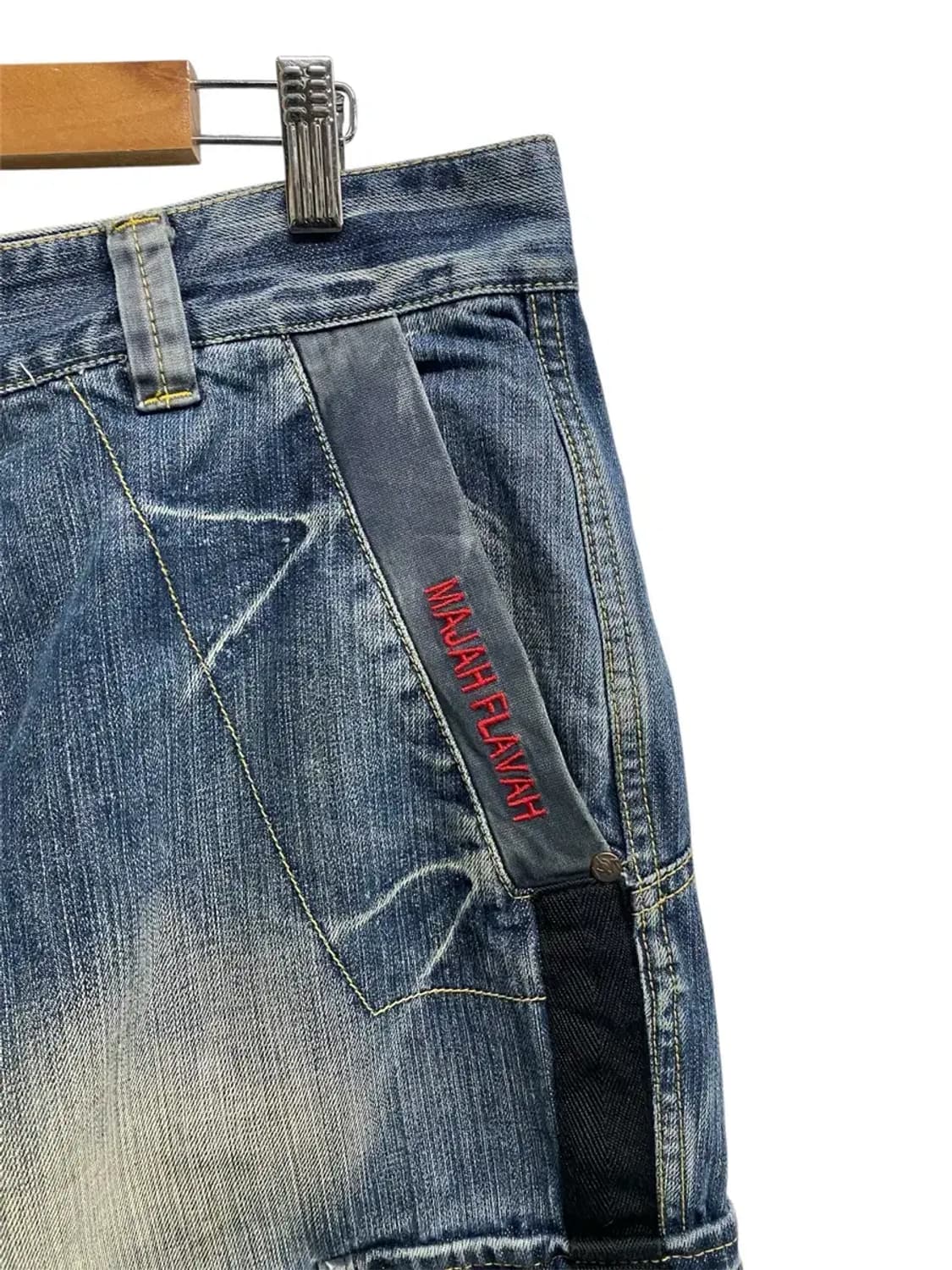 MF 힙합 와이드 데님 카고팬츠  36-37인치 상품이미지3