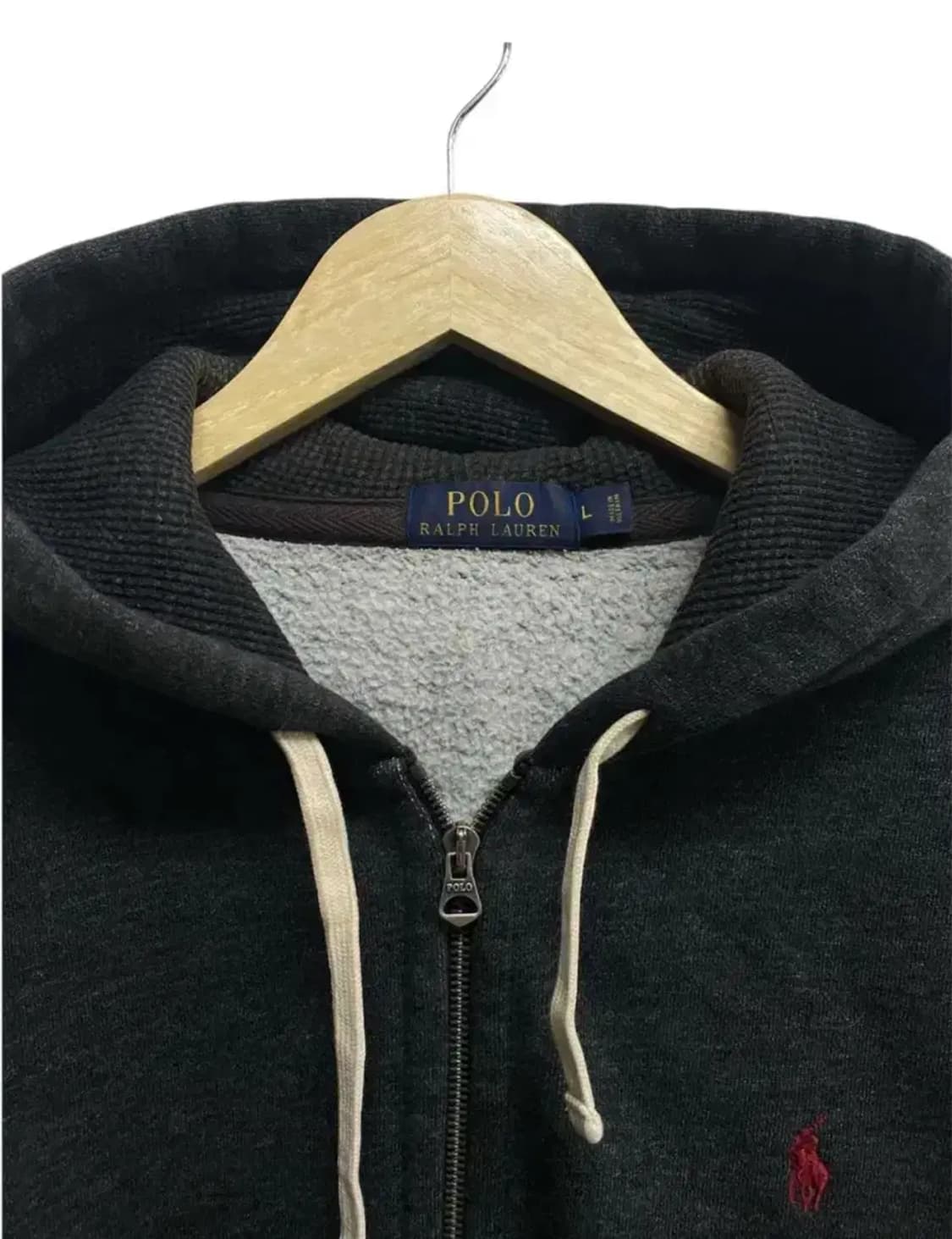 폴로 랄프로렌 레드포니 차콜 후드집업 L 상품이미지4