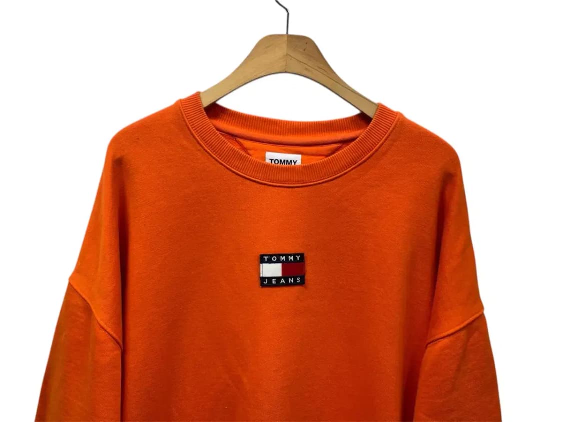 타미 뱃지 스웨트 오렌지색 맨투맨 XL 상품이미지3