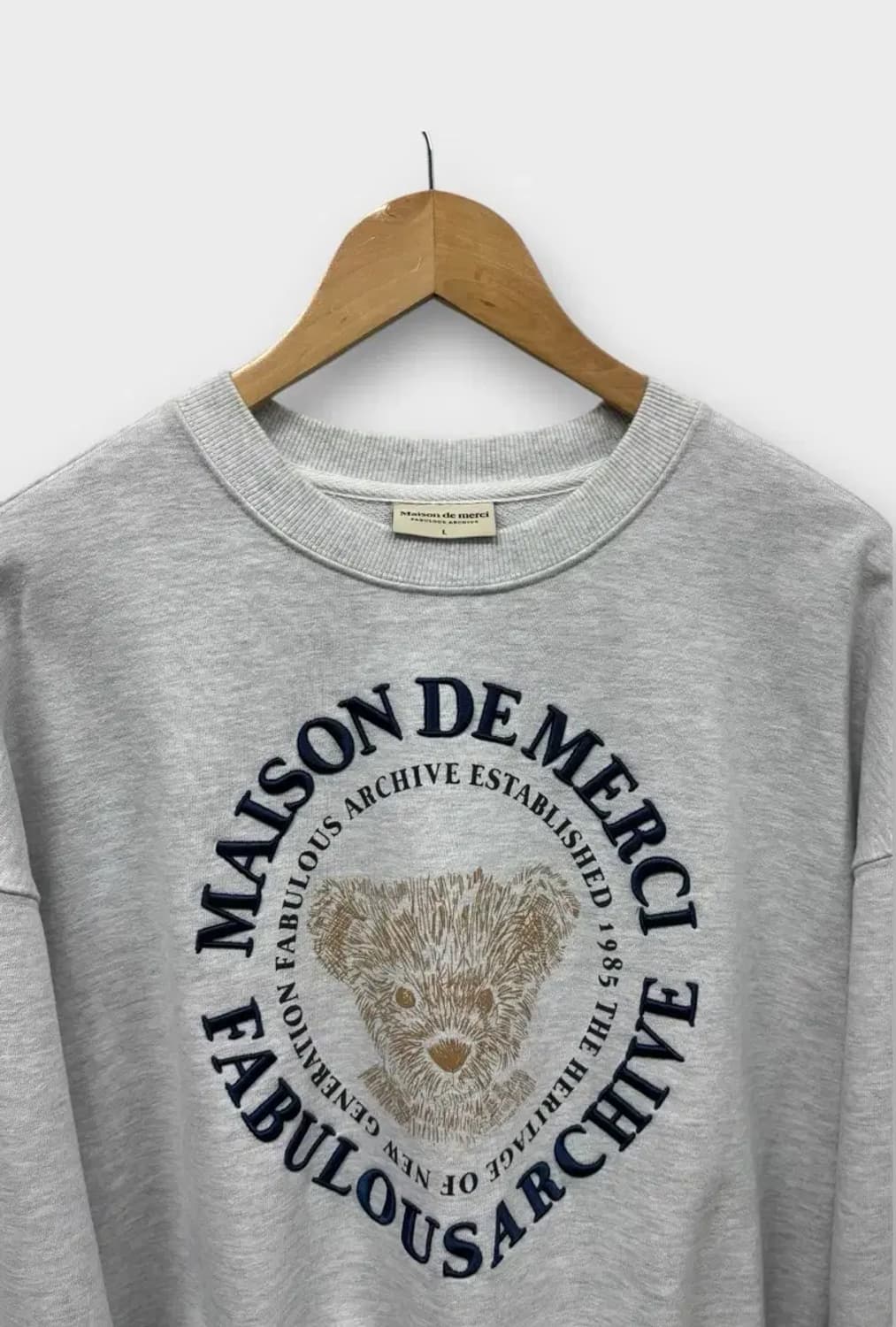 패블러스아카이브 베어프렌즈 맨투맨 애쉬그레이 L 상품이미지5