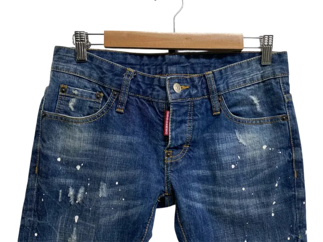 디스퀘어드2 페인팅 워시드 빈티지 데님 팬츠-38사이즈 상품이미지3