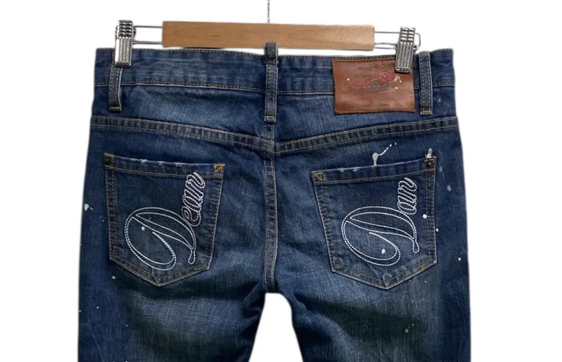 디스퀘어드2 페인팅 워시드 빈티지 데님 팬츠-38사이즈 상품이미지4