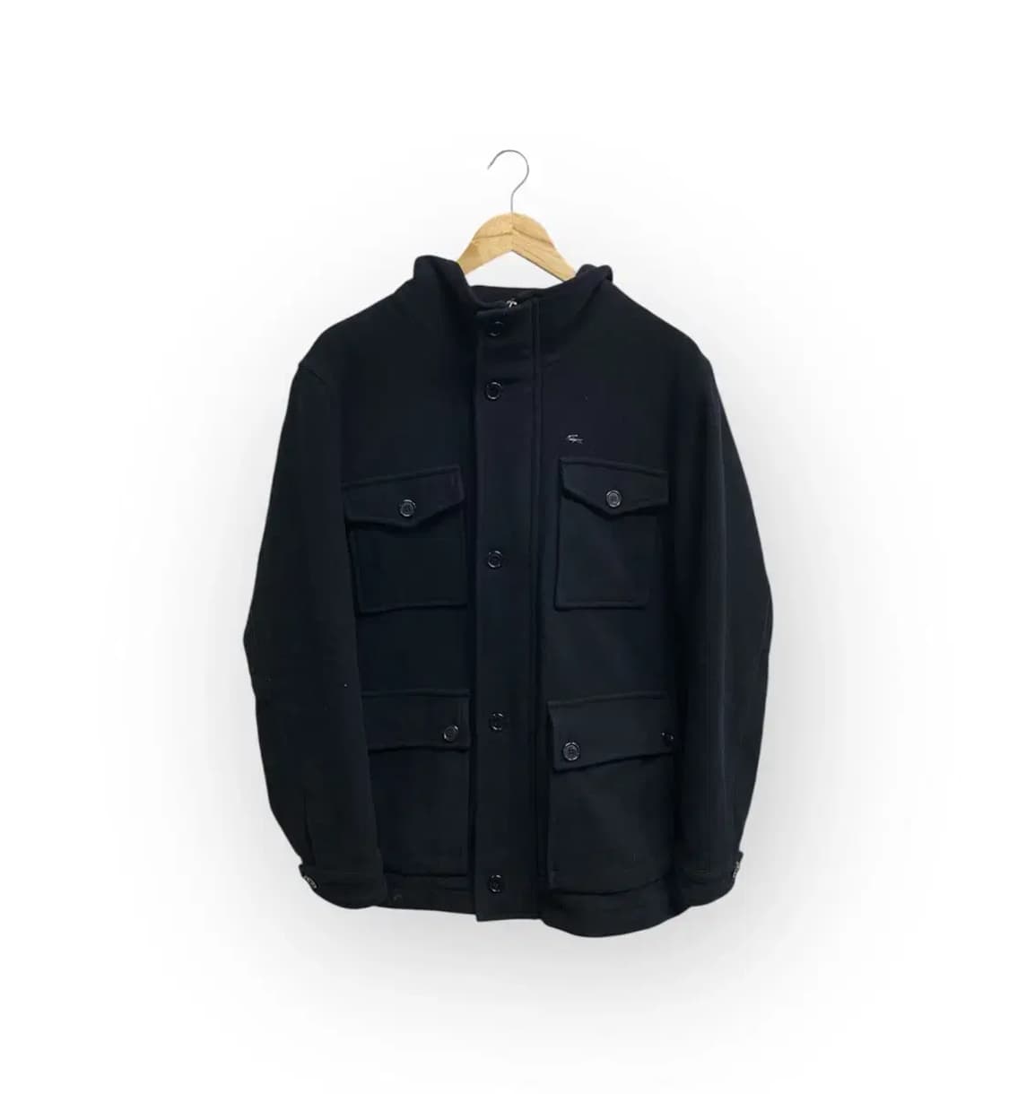 라코스테 울 혼방 하이넥 모직 반코트 L 상품이미지1