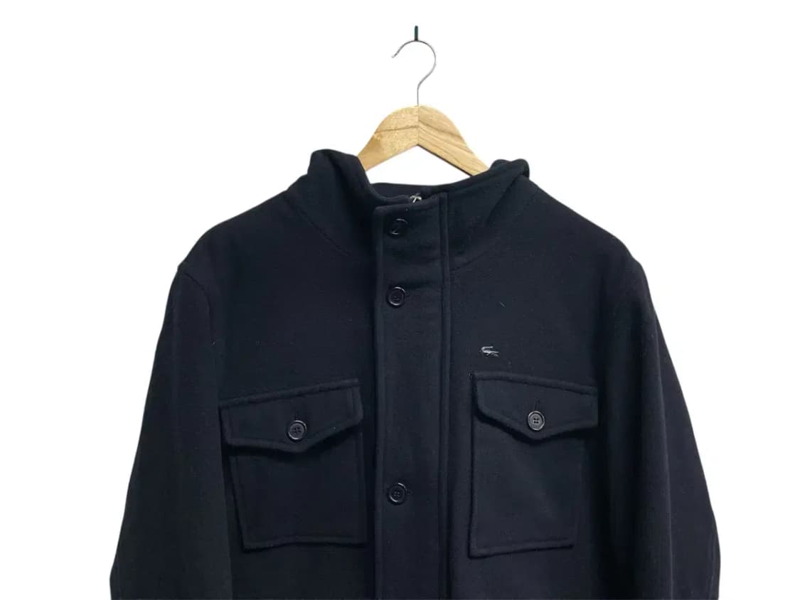라코스테 울 혼방 하이넥 모직 반코트 L 상품이미지2