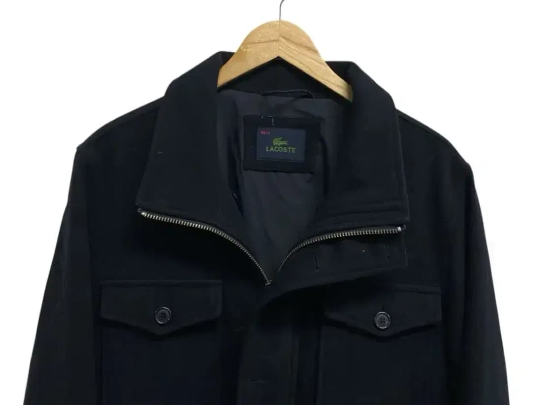 라코스테 울 혼방 하이넥 모직 반코트 L 상품이미지3