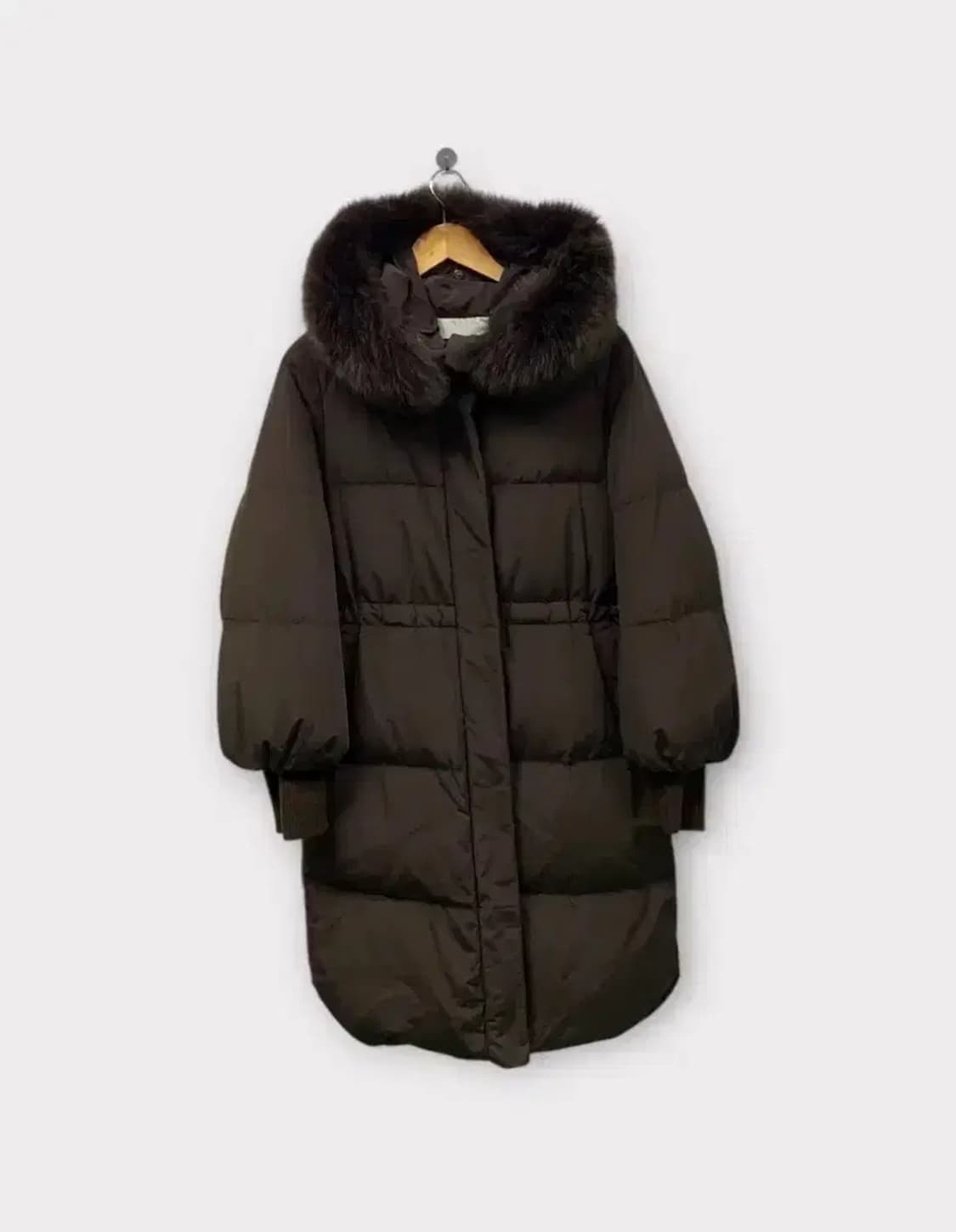 빈폴 여성 여우털 브라운 구스 롱패딩 M 상품이미지1