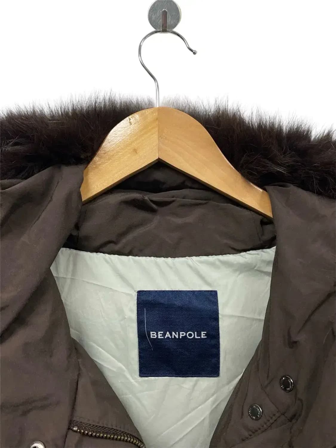 빈폴 여성 여우털 브라운 구스 롱패딩 M 상품이미지7