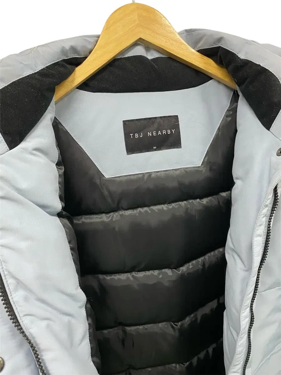 TBJ 천연 너구리털 덕다운 블루패딩 90 상품이미지3