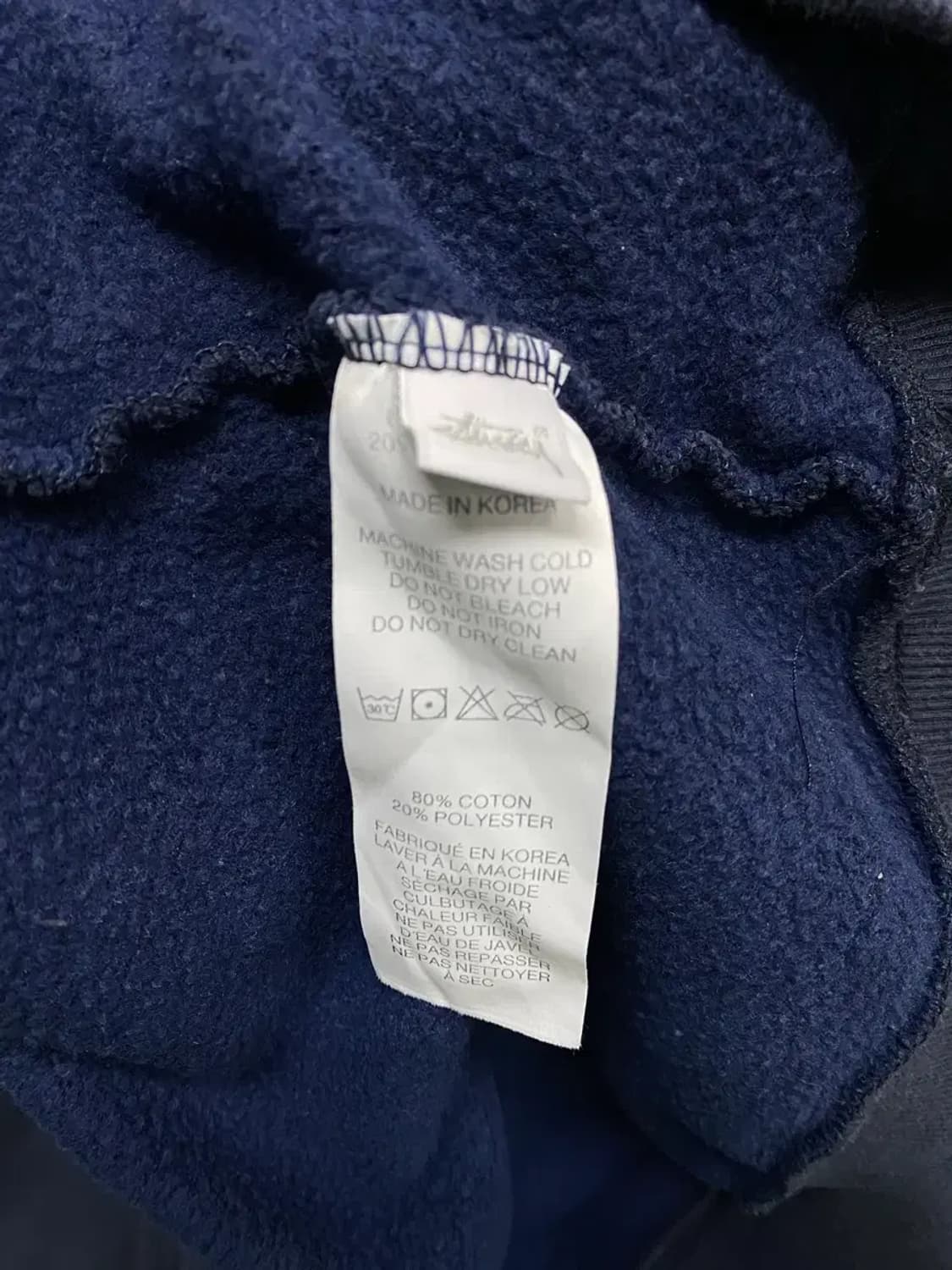 Stussy 스투시 기모 네이비 후드티 L 상품이미지5