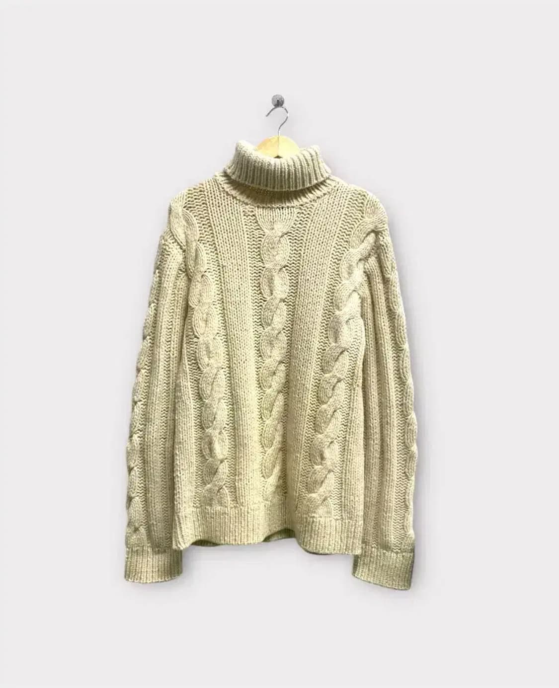 폴로진스 랄프로렌 아이보리색 꽈배기 터틀넥 니트 M 상품이미지1