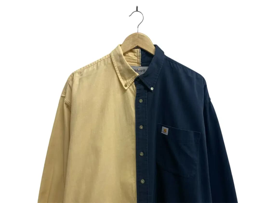 칼하트 리메이크 배색 반반 셔츠 L-2XL 상품이미지3