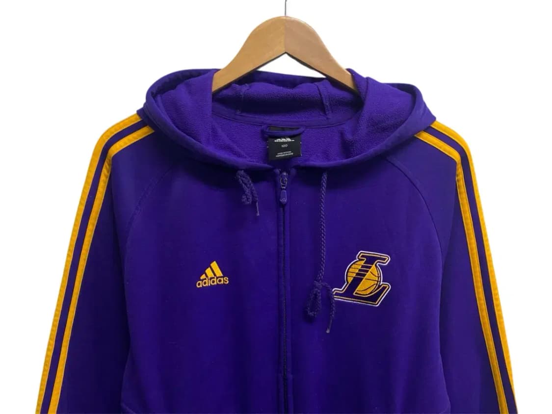 아디다스 NBA 레이커스 기모 후드 집업 L 상품이미지2