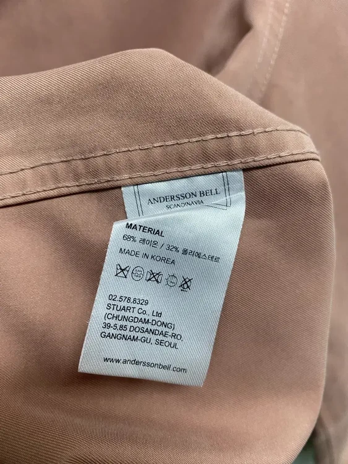 앤더슨벨 스모크 핑크 퍼티그 포켓 오픈카라 셔츠 M 상품이미지4