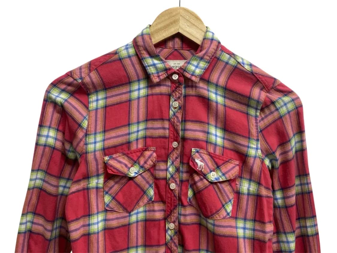 아베크롬비 체크 긴팔셔츠 XS 상품이미지3